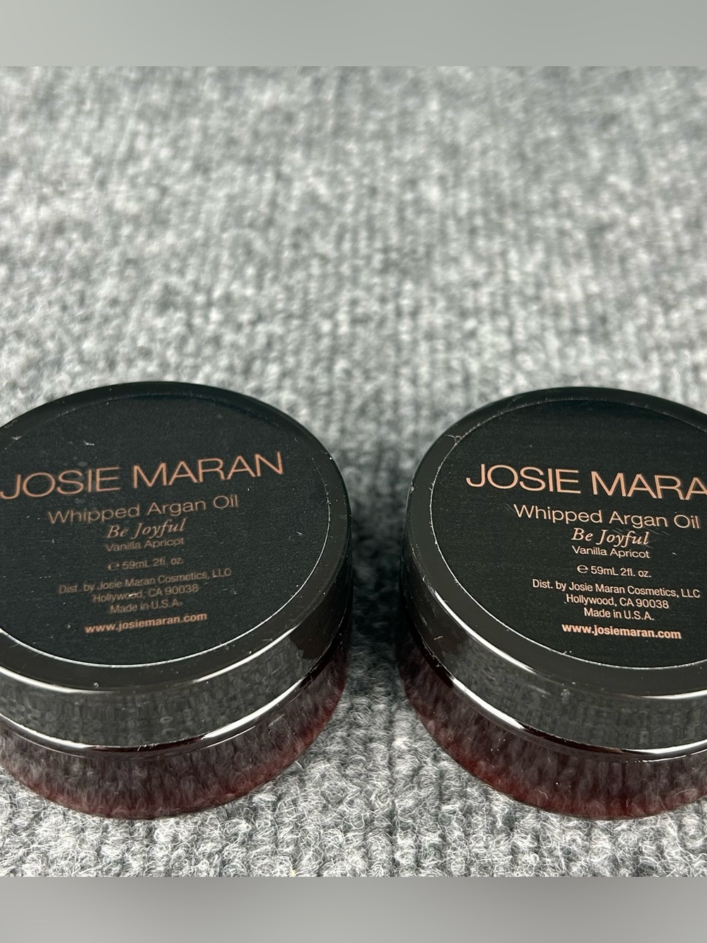 TWO Josie Maran Whipped Argan Oil BE JOYFUL ~ VANILLA APRICOT 2fl oz each Soft